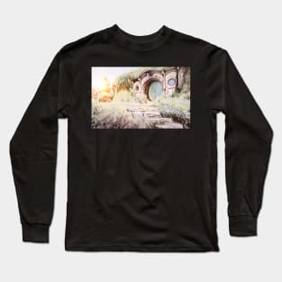 Sunrise over Bag End - Watercolour Long Sleeve T-Shirt